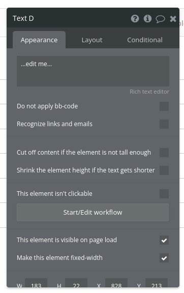 Text Property Editor.