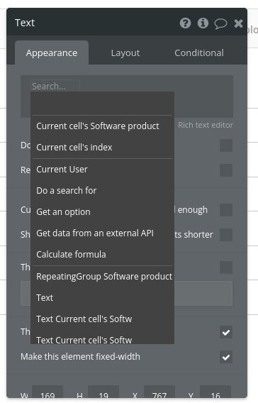 Text Property Editor.