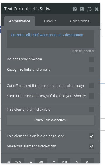 Text Property Editor.